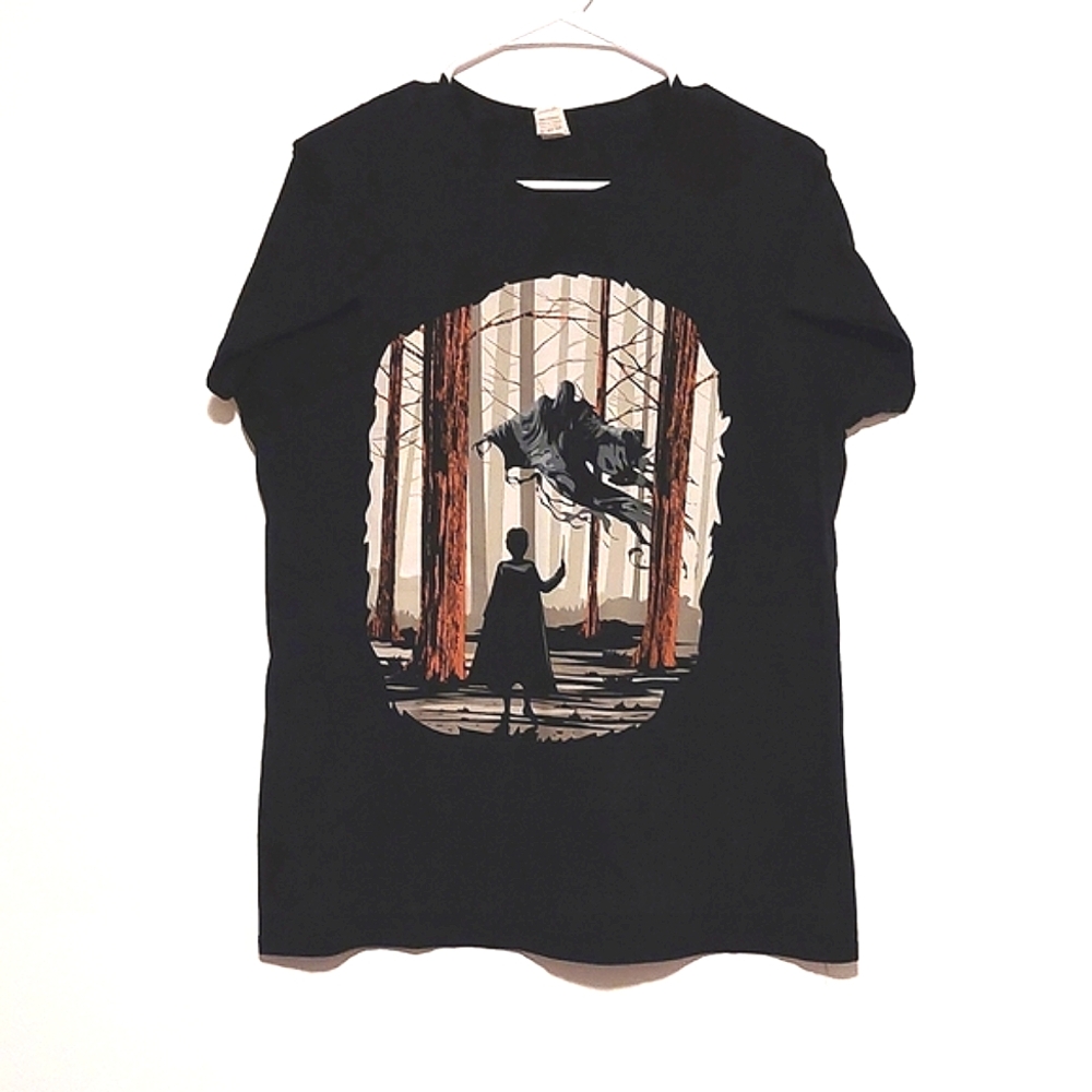 Harry Potter Women's Jr. Softstyle Black Short Sleeved Graphic Tee EUC Size 2XL